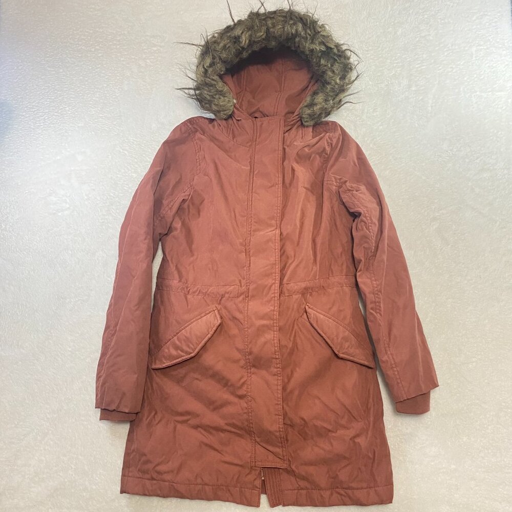 Abercrombie & Fitch 3 in 1 Parka Jacket Women S‎ Ultra Faux Fur Hood Black